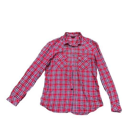 Vintage Diesel Jeans Flannel Button Up Shirt XL Red Pattern Shirt - Picture 5 of 10